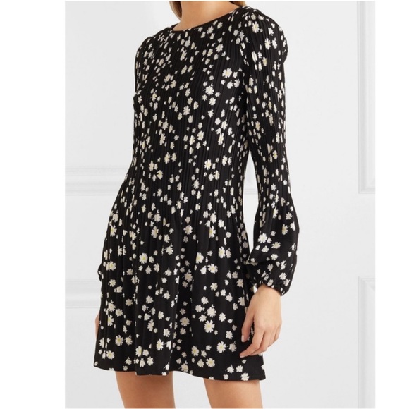 Maje Dresses & Skirts - SOLD - Maje Daisy Floral Print Pleated Long Sleeve Crepe Mini
Dress